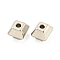 CCB Plastic Spacer Beads, Rectangle, Platinum, 6x5x4.5mm, Hole: 1.5mm