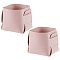 2Pcs PU Leather Jewelry Plate, Keycahin Rings Necklace Storage Basket, Tabletop Stationery Cosmetic Organizer, Pale Violet Red, 100x100x90mm