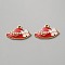 10Pcs Alloy Enamel Pendants, Golden, Hat, Red, 16.5x26x3.5mm, Hole: 1.8mm