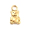 Ion Plating(IP) 304 Stainless Steel Chrams, Bear, Real 14K Gold Plated, 11x5.5x1.2mm, Hole: 2.5mm