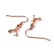 304 Stainless Steel Earring Hooks, with Ice Pick Pinch Bails, Rose Gold, 27.5x21mm, 21 Gauge, Pin: 0.7mm and 0.5mm(for half dirlled beads)