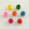 Dyed Natural Wood Beads, Round, Lead Free, Mixed Color, 14x13mm, Hole: 4mm, about 1200pcs/1000g