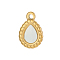 304 Stainless Steel Shell Pendants, Teardrop Charms, Ion Plating(IP), Real 14K Gold Plated, 15x10mm
