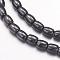 Non-Magnetic Synthetic Hematite Beads, Oval, Black, 6x4mm, Hole: 1mm, about 65~70pcs/strand, 15.75''(40cm)