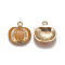 Alloy Enamel Pendants, Pumpkin, Orange, Golden, 21.6x20x4.7mm, Hole: 2mm