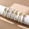 Brass Multi-strand Bracelets, Rhinestone Charms Bracelets for Women, Ion Plating(IP), Real 18K Gold Plated, with Plastic Pearl & 304 Stainless Steel Lobster Clasp, Mixed Shapes, 7-3/8 inch(18.7cm)+28mm extender