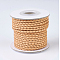 Braided Leather Cords, Round, Sandy Brown, 3mm, about 10yards/roll