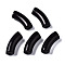 Acrylic Beads, Imitation Gemstone, Curved Tube, Black, 34.5x13x11mm, Hole: 3.5mm, about 155pcs/500g
