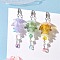 3Pcs Jellyfish Shell Pearl & Glass Pendants Decorations, with 304 Stainless Steel Lobster Claw Clasps, Mixed Color, 77.5mm