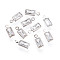 Brass Pave Clear Cubic Zirconia Pendants, Rectangle Charms, Platinum, 9x3x1.5mm, Hole: 0.9mm