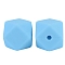 Octagon Food Grade Silicone Beads, DIY Necklaces Making, Light Sky Blue, 17mm