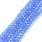 Electroplate Glass Beads Strands, Half Rainbow Plated, Faceted, Rondelle, Cornflower Blue, 2.3~2.7x2mm, Hole: 0.4mm, about 135~140pcs/strand, 26~27cm