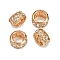 Brass Rhinestone Beads, Rondelle, Crystal, Light Gold, 11.5x6mm, Hole: 5mm