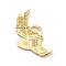 Brass Pendants, with Jump Ring, Cadmium Free & Lead Free, Chair, Real 18K Gold Plated, 30x18x1.5mm