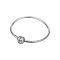 Rhodium Plated 925 Sterling Silver Bracelet Making, with European Clasp, Platinum, 170x2.98mm