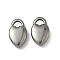 304 Stainless Steel Charms, Heart, Stainless Steel Color, 13.5x8x3.5mm, Hole: 3.5x3mm