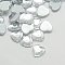 Imitation Taiwan Acrylic Rhinestone Cabochons, Flat Back & Faceted, Heart, Clear, 18x18x4mm