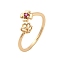 Flower Brass Micro Pave Cubic Zirconia Ring Settings, For Half-drilled Beads, Cadmium Free & Lead Free, Rack Plating, Long-Lasting Plated, Real 18K Gold Plated, Pin: 1mm, Inner Diameter: 16mm