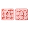 2Pcs Halloween Theme Silicone Molds, Pink, 14.5x16x2.3cm
