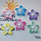 Opaque Resin Enamel Cabochons, Flower, with Resin Pearl, Mixed Color, 27x28x8.5mm