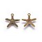 Tibetan Style Alloy Pendants, Cadmium Free & Nickel Free & Lead Free, Starfish/Sea Stars, Antique Bronze, 19.5x19x2mm, hole: 2mm.
