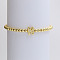 Brass Beaded Stretch Bracelets for Women, Letter, Golden, Letter N, Inner Diameter: 2-3/8 inch(6cm)