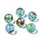 Handmade Transparent Lampwork Beads, Round, Light Sky Blue, 14mm, Hole: 2mm