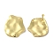 Brass Stud Earrings, Cadmium Free & Lead Free, Real 18K Gold Plated, 40.5x34mm