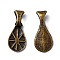 Tibetan Style Glue-on Flat Pad Bails, Cadmium Free & Nickel Free & Lead Free, Antique Bronze, 16x7x4.5mm, Hole: 4.5x3mm