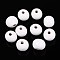 Spray Painted Round Natural Schima Wood Beads, White, 8~8.5x6.8mm, Hole: 1.8~2mm