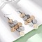 430 Stainless Steel Flat Round Dangle Earrings, with Iron Earring Hooks, Mixed Color, 75mm