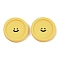 Smiley Face Resin Cabochons, Round, Light Khaki, 24.5x5.5mm