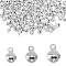 240Pcs 3 Styles Brass Christmas Bell Charms, Silver, 8.5~11.5x6~10mm, Hole: 1.4~1.6mm