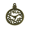 Alloy Clock Pendants, Tibetan Style, Cadmium Free & Nickel Free & Lead Free, Antique Bronze, 39x30x2mm, Hole: 2mm, about 209pcs/1000g
