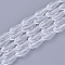 Transparent Glass Beads Strands, Faceted, Teardrop, Clear, 9~10x4mm, Hole: 1mm, about 70~72pcs/Strand, 63~67cm