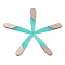 Resin & Wood Pendants, Teardrop, Turquoise, 44x7.5x3mm, Hole: 1.2mm