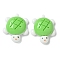 Opaque Resin Cabochons, for Jewelry Making, Tortoises, Lawn Green, 32x26x10.5mm