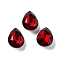 Glass Rhinestone Cabochons, Pointed Back & Back Plated, Faceted, Teardrop, Light Siam, 8x6x3.5mm