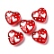 Glass Enamel Beads, Hand Drawn Beads, Heart with Star, White, 20.5x19.5x9mm, Hole: 1.6mm