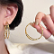 Two-layer Ring Brass Hoop Earrings, Golden, 60mm