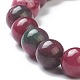 Крашеные естественный нефрит бисером браслеты простирания BJEW-A117-C-04-3