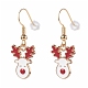 Наборы серег с подвесками из сплава с эмалью на рождественскую тему EJEW-JE04512-7