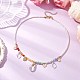 Ожерелья с подвесками в виде стеклянных капель и латунных дисков NJEW-JN05191-1