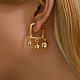 Винтажные французские геометрические серьги неправильной формы в форме буквы С с круглыми латунными гвоздиками XB0811-2