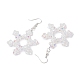 Стеклянные серьги со снежинками EJEW-TA00474-4