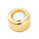 Покрытие стойки плоские круглые латунные кабошоны из микропаве из кубического циркония KK-F874-03G-08-2