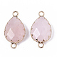 Соединители звеньев естественного розового кварца G-T131-09I-2