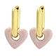 Серьги-кольца из латуни с эмалью в форме сердца для женщин EJEW-G410-66G-2
