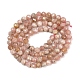 Природные родонит бисер нитей&nbsp;G-B175-D10-4mm-3