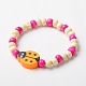 Эластичные деревянные браслеты для детей BJEW-JB01265-3